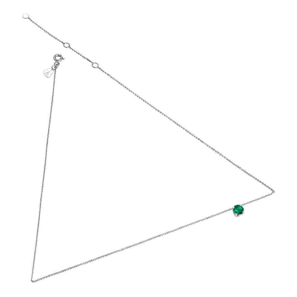 Collier Lepage Chéri en or blanc et émeraude