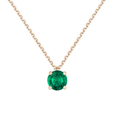 Collier Lepage Chéri en or rose et émeraude