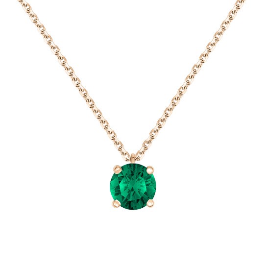 Collier Lepage Chéri en or rose et émeraude