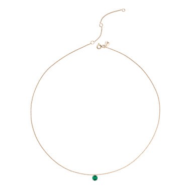 Collier Lepage Chéri en or rose et émeraude