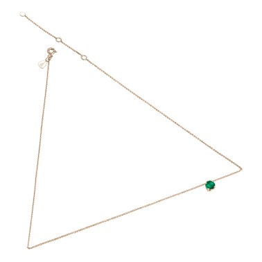 Collier Lepage Chéri en or rose et émeraude