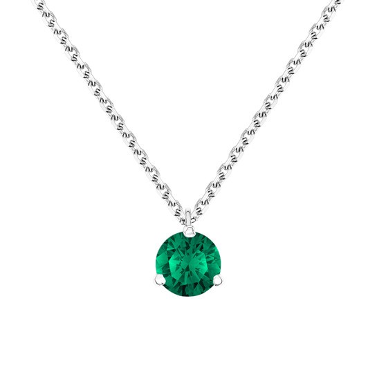 Collier Lepage Joli Cœur en or blanc et émeraude