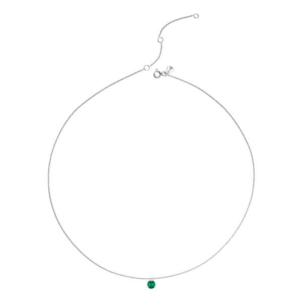 Collier Lepage Joli Cœur en or blanc et émeraude