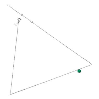 Collier Lepage Joli Cœur en or blanc et émeraude