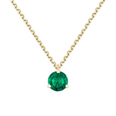 Collier Lepage Joli Cœur en or jaune et émeraude