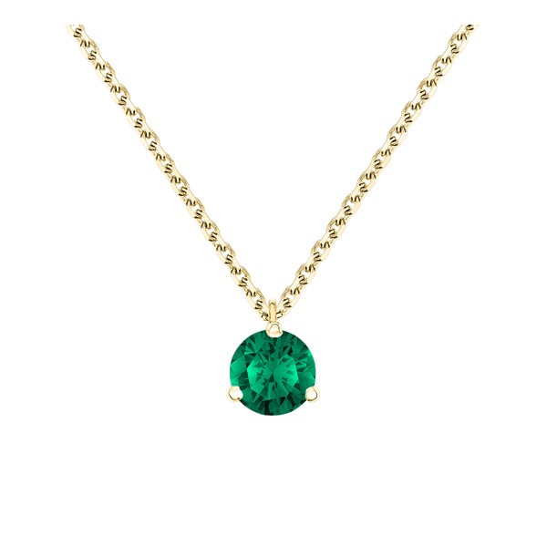 Collier Lepage Joli Cœur en or jaune et émeraude
