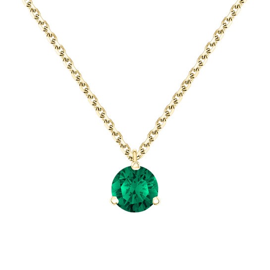 Collier Lepage Joli Cœur en or jaune et émeraude