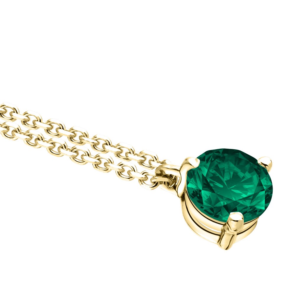 Collier Lepage Joli Cœur en or jaune et émeraude