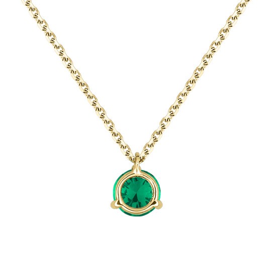 Collier Lepage Joli Cœur en or jaune et émeraude