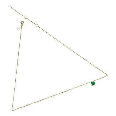 Collier Lepage Joli Cœur en or jaune et émeraude