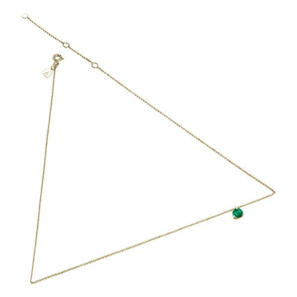 Collier Lepage Joli Cœur en or jaune et émeraude