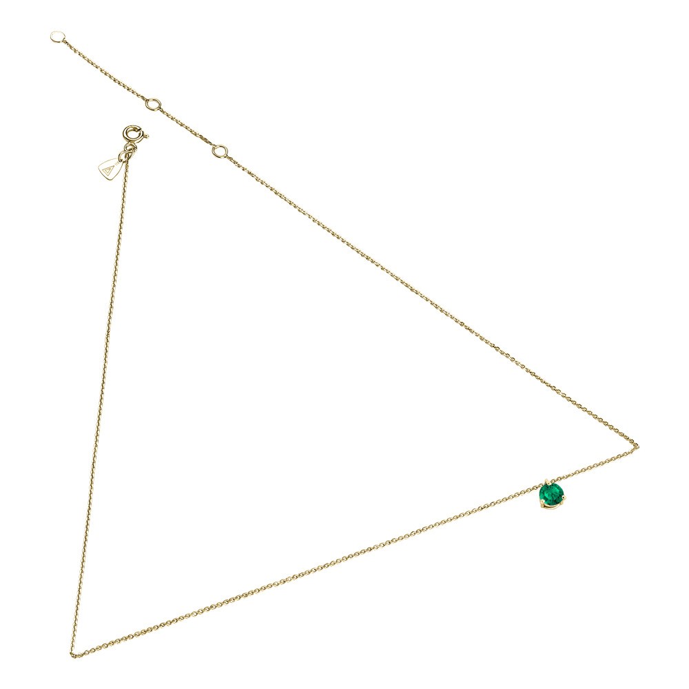 Collier Lepage Joli Cœur en or jaune et émeraude