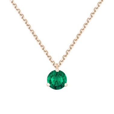 Collier Lepage Joli Cœur en or rose et émeraude