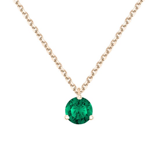 Collier Lepage Joli Cœur en or rose et émeraude