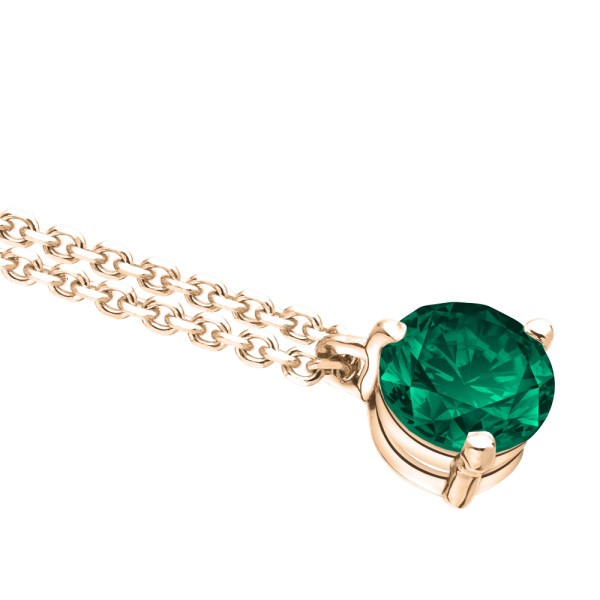 Collier Lepage Joli Cœur en or rose et émeraude