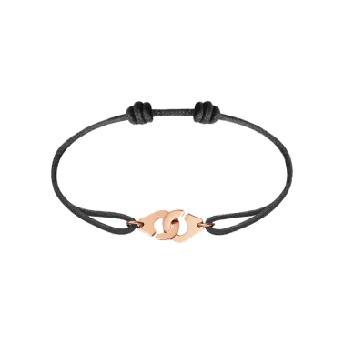 Bracelet Dinh Van Menottes R10 en or rose sur cordon - SOLDAT PL