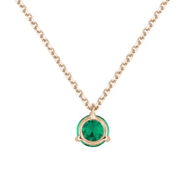 Collier Lepage Joli Cœur en or rose et émeraude