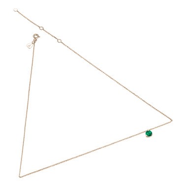 Collier Lepage Joli Cœur en or rose et émeraude