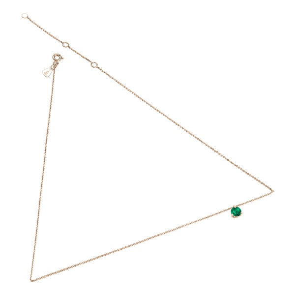 Collier Lepage Joli Cœur en or rose et émeraude