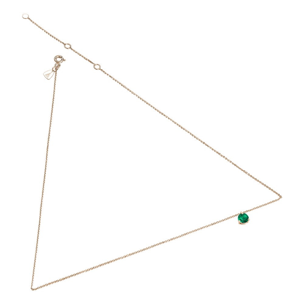 Collier Lepage Joli Cœur en or rose et émeraude