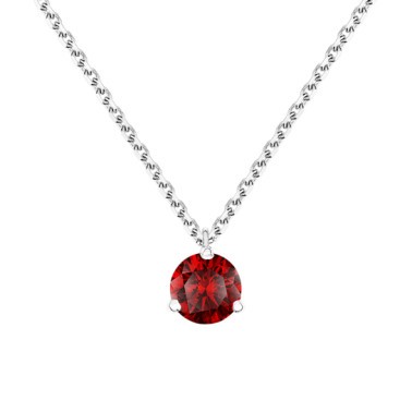 Collier Lepage Joli Cœur en or blanc et rubis