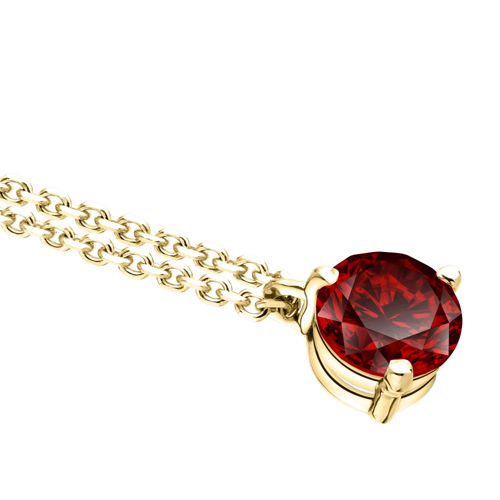Collier Lepage Joli Cœur en or jaune et rubis