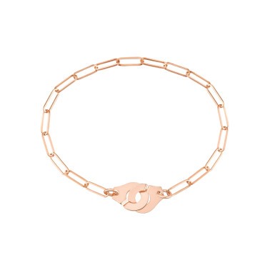 Bracelet Dinh Van Menottes R10 en or rose sur chaîne