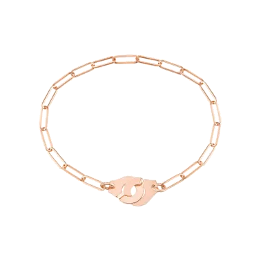 Bracelet Dinh Van Menottes R10 en or rose sur chaîne