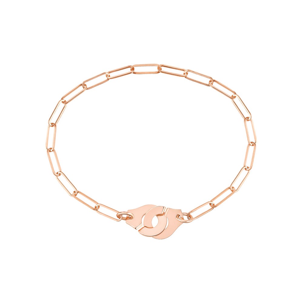 Bracelet Dinh Van Menottes R10 en or rose sur chaîne - SOLDAT PL