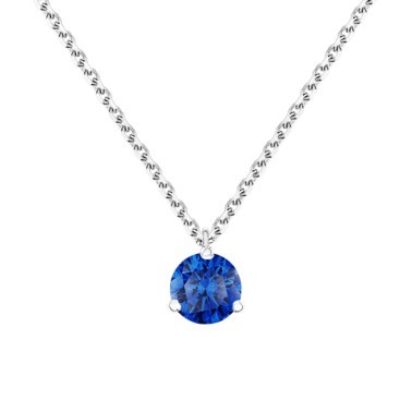 Collier Lepage Joli Cœur en or blanc et saphir