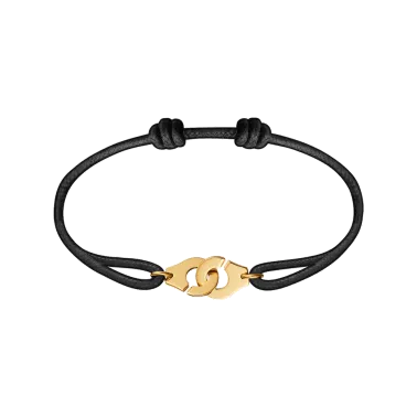Bracelet Dinh Van Menottes R10 en or jaune sur cordon - SOLDAT