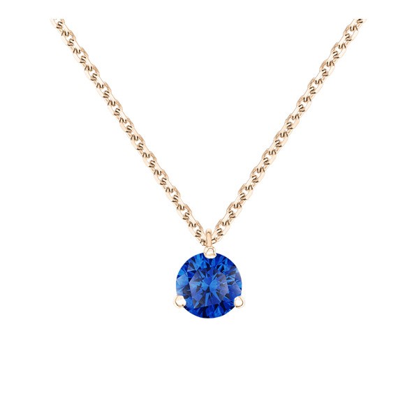 Collier Lepage Joli Cœur en or rose et saphir