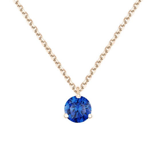 Collier Lepage Joli Cœur en or rose et saphir