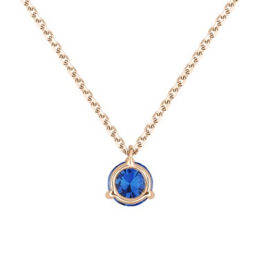 Collier Lepage Joli Cœur en or rose et saphir