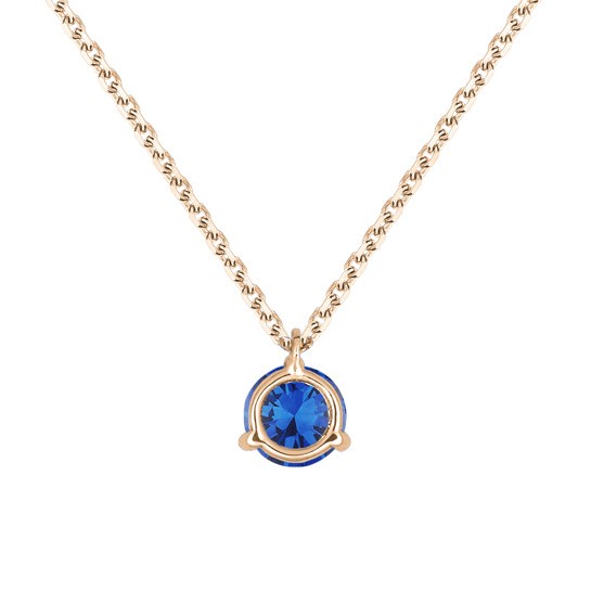 Collier Lepage Joli Cœur en or rose et saphir