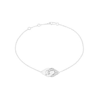Bracelet Dinh Van Menottes R8 en or blanc et diamants - SOLDAT PL