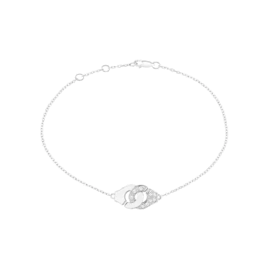 Bracelet Dinh Van Menottes R8 en or blanc et diamants