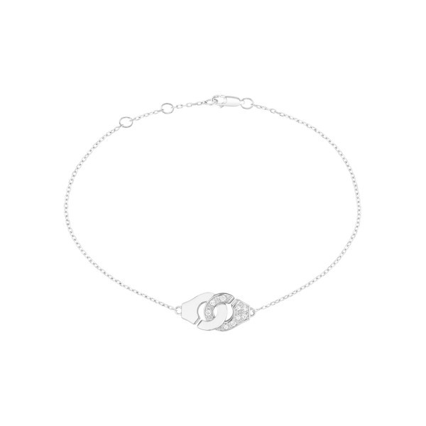 Bracelet Dinh Van Menottes R8 en or blanc et diamants - SOLDAT PL