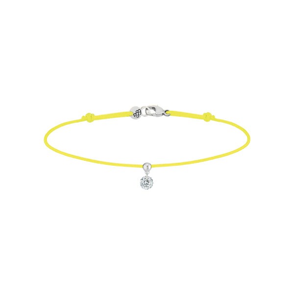 Bracelet cordon La Brune et La Blonde jaune en or blanc et diamant 0,15 carat