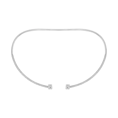 Collier Dinh Van Le Cube Diamant grand modèle en or blanc et pavage diamants