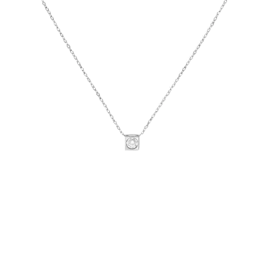 Collier Dinh Van Le Cube Diamant moyen modèle en or blanc et diamant