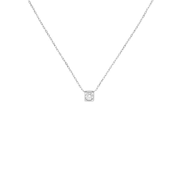 Collier Dinh Van Le Cube Diamant moyen modèle en or blanc et diamant
