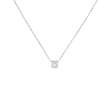 Collier Dinh Van Le Cube Diamant moyen modèle en or blanc et diamant