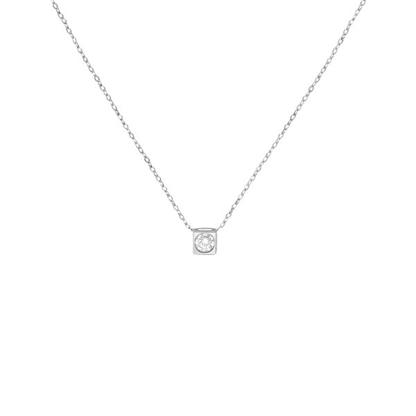 Collier Dinh Van Le Cube Diamant moyen modèle en or blanc et diamant