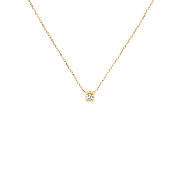 Collier Dinh Van Le Cube Diamant moyen modèle en or jaune et diamant - SOLDAT PL