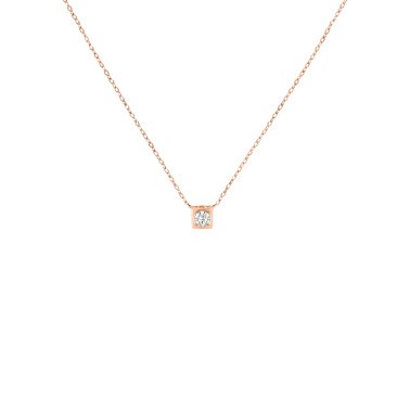 Collier Dinh Van Le Cube Diamant moyen modèle en or rose et diamant