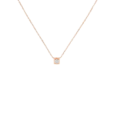 Collier Dinh Van Le Cube Diamant moyen modèle en or rose et diamant