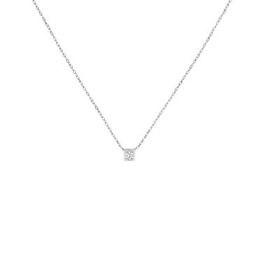 Collier Dinh Van Le Cube Diamant petit modèle en or blanc et diamant sur chaîne