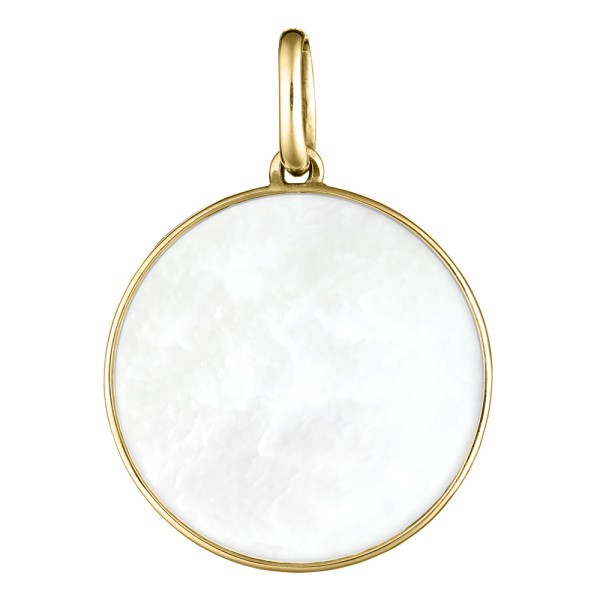 Médaille Lepage Colette Lune en or jaune et nacre blanche