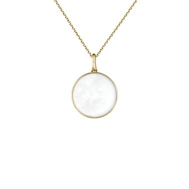 Médaille Lepage Colette Lune en or jaune et nacre blanche